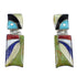 Genuine Sterling Silver Multicolor Inlay Earrings EX54041